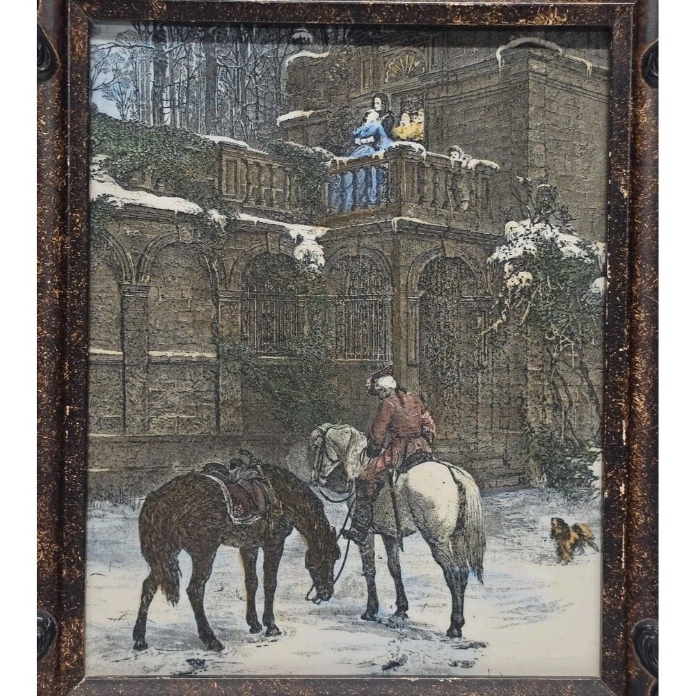 The Empty Saddle Reproduction of Samuel Edmund Waller Artini Engraving Plaque - Picture 3 of 9